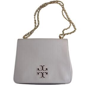 Tory Burch Britten Large Adjustable Leather Shoulder Purse Leather Light Pink